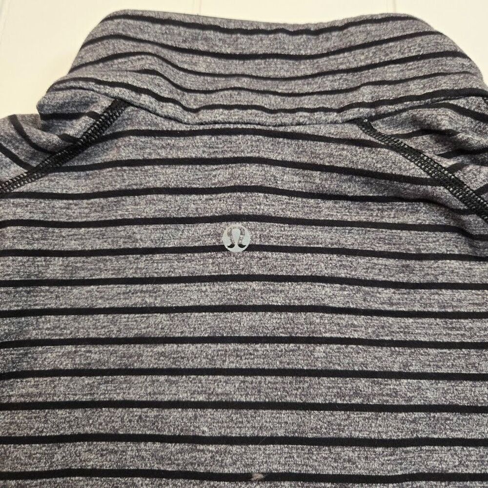 Lululemon Men's Size S Sweat Session 1/2 Zip Long‎ Sleeve Pullover Black Stripe - Picture 4 of 7
